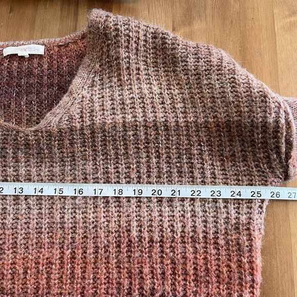 Rewind Women's Sweater Size XL Ombre Brown Tones Oversized Balloon Sleeves Boho - Picture 11 of 12